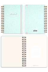 Matt Notebook A5 15x21 cm Spiralli Lastikli Kareli Tarihsiz Not Defteri Yeşil