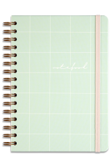 Matt Notebook A5 15x21 cm Spiralli Lastikli Çizgili Tarihsiz Not Defteri Yeşil