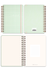 Matt Notebook A5 15x21 cm Spiralli Lastikli Çizgili Tarihsiz Not Defteri Yeşil