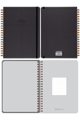 Matt Notebook 20x28 cm A4 Lastikli Spiralli Sert Kapak Not Defteri Kareli