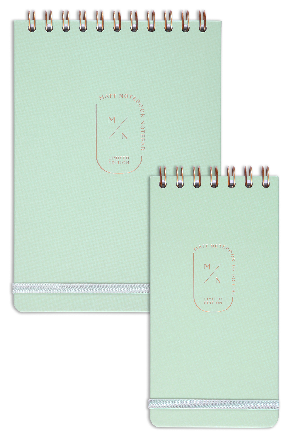 Matt Notebook A5-A6 Bloknot 2'li Set Lastikli Spiralli Çizgisiz-Çizgili Not Defteri Notepad Yeşil