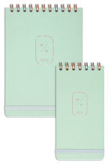 Matt Notebook A5-A6 Bloknot 2'li Set Lastikli Spiralli Çizgisiz-Çizgili Not Defteri Notepad Yeşil