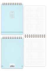 Matt Notebook A5-A6 Bloknot 2'li Set Lastikli Spiralli Kareli-Çizgili Not Defteri Notepad Mavi