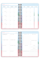 Matt Notebook A5 2024 Yılı Haftalık Ajanda 12 Aylık Motivasyon Sayfalı Pembe Pötikare