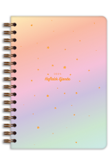 Matt Notebook 2024 Yılı A5 Ajanda 12 Aylık Gökkuşağı
