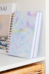 Matt Notebook 2024 Yılı A5 Ajanda 12 Aylık Mavi Çiçek
