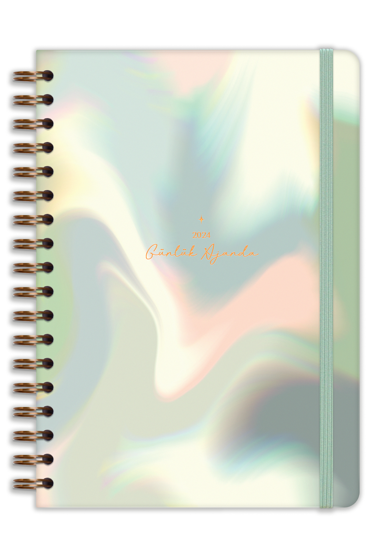 Matt Notebook 2024 Yılı Günlük Spiralli Ajanda - 12 Aylık Soyut