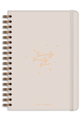 Matt Notebook 2024 Yılı Günlük Spiralli Ajanda - 12 Aylık Bej