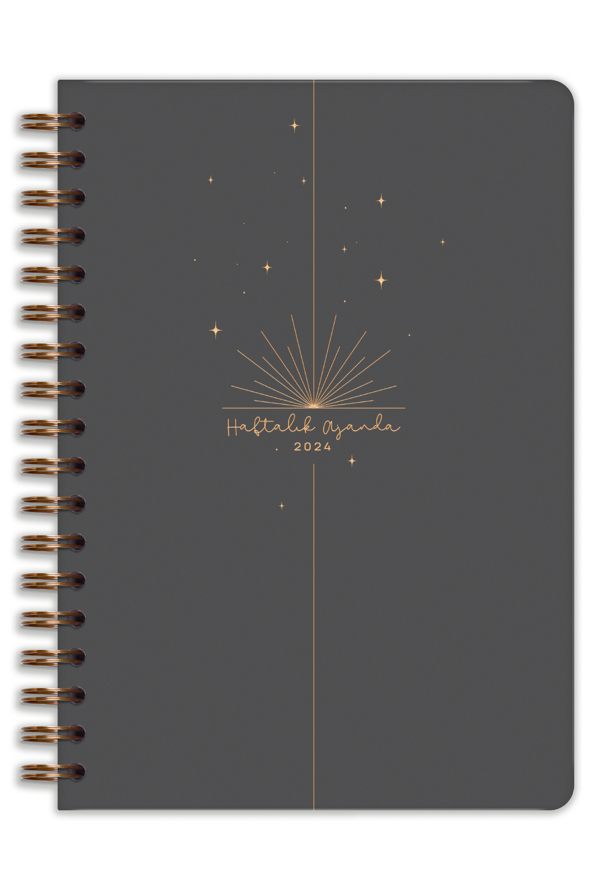 Matt Notebook 2024 Yılı Haftalık Ajanda 12 Aylık Siyah