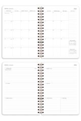 Matt Notebook 2024 Yılı Haftalık Ajanda 12 Aylık Papatya