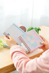 Matt Notebook 15x15 cm Kare 2'li Set Spiralli 2024 Yılı Haftalık Ajanda ve Defter