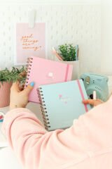 Matt Notebook 15x15 cm Kare 2'li Set Spiralli 2024 Yılı Haftalık Ajanda ve Defter