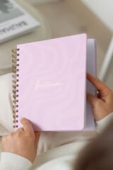 Matt Notebook Süresiz Planlayıcı Kare Ajanda Pembe