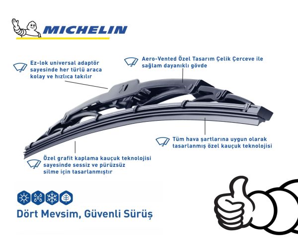 Michelin Rainforce™ MC13921 Universal Telli Silecek 52,5 cm 1 Adet