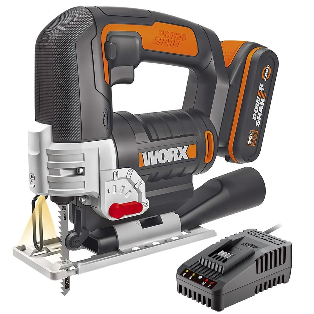 WORX WX543.9C Tek Akülü Şarjlı Dekupaj Testere 20Volt 2.0Ah