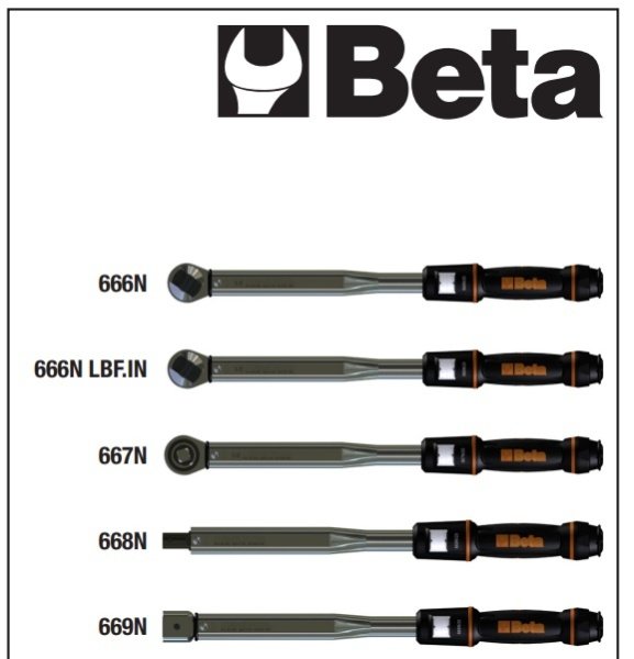 Beta 667N/20 Tork Anahtarı 40÷200 Nm - 1/2