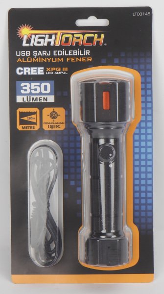 Lightorch USB İle Şarj Edilebilir Zoomlu El Feneri 350 Lm