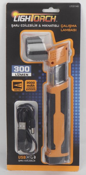 Lightorch USB İle Şarj Edilebilir Zoomlu Çalışma Lambası ve El Feneri 300 Lm