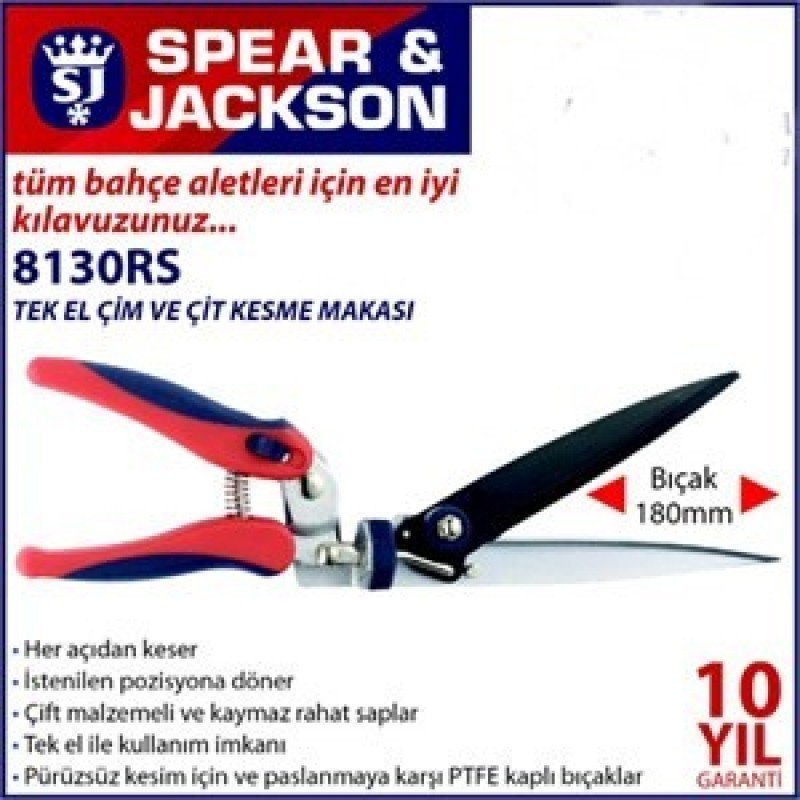 Spear&Jackson Tek El Çim ve Çit Kesme Makası