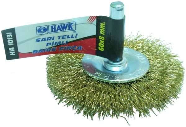 Hawk Sarı Telli Pimli Daire Fırça Ø 75x10mm