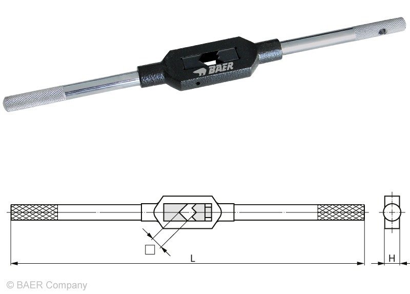 Baer 1/16-1/4 Çelik Pafta Kılavuz Kolu 130 mm