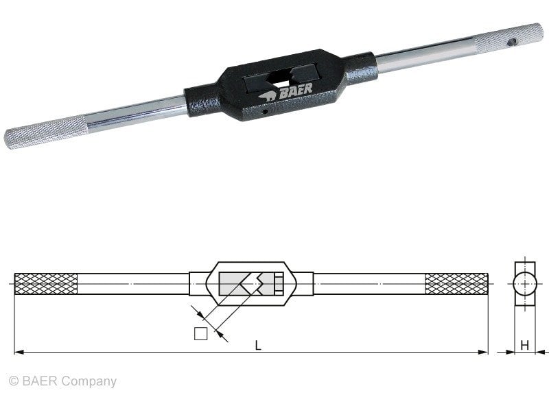 Baer 5/32-1/2 G1/8 Çelik Pafta Kılavuz Kolu 280 mm