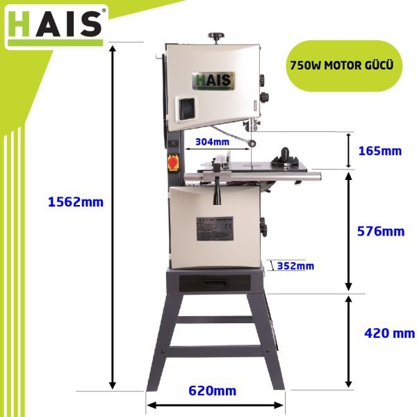 Hais MJ-12 2 Devir Şerit Testere Makinası Ahşap 750 W