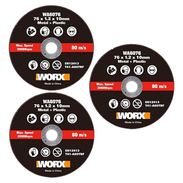 Worx WX801 İçin 76x10mm 3 Adet Metal ve PVC Kesme Taşı