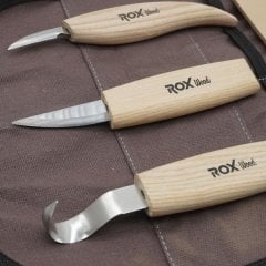 Rox Wood 5 Parça Ahşap Kaşık Oyma Bıçağı Seti