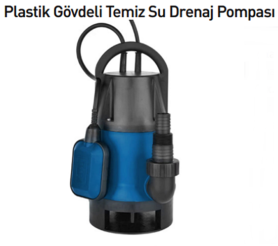 Rain Pump CD550P Plastik Gövde Temiz Su Derenaj Dalgıç Pompa 550W