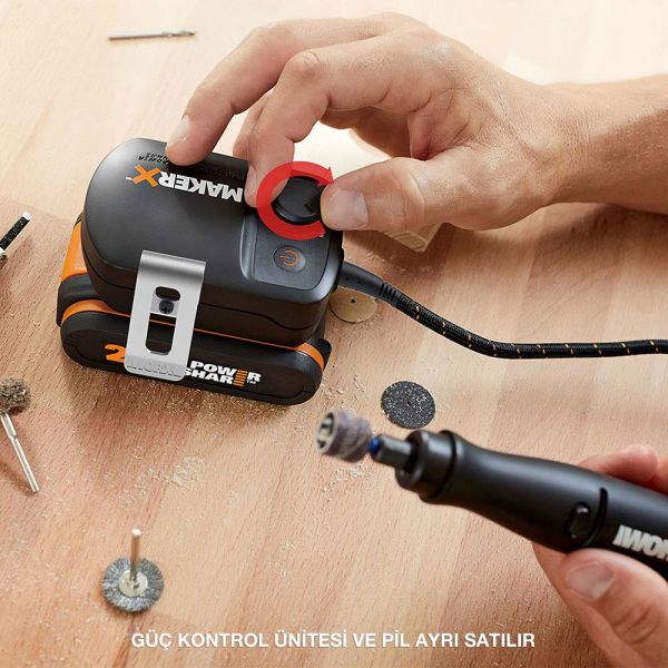 Worx 20V HUBX USB Portlu Devir Ayarlı Adaptör (Akü Dahil Değildir)