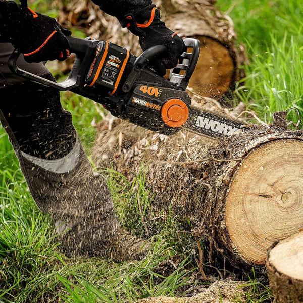 Worx 40CM Profesyonel Şarjlı Kömürsüz Zincirli Testere - 40Volt 4.0Ah Li-ion