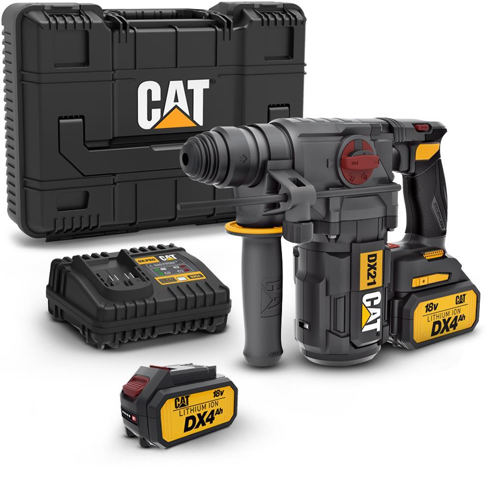 CAT DX21 Çift Akülü Şarjlı SDS-Plus Pnömatik Kırıcı ve Delici 18Volt 4.0Ah 2.2J