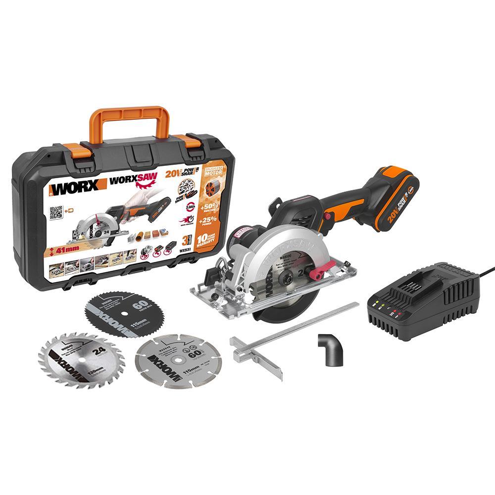 WORX WX531 20Volt 2.0Ah. Li-ion Kömürsüz Profesyonel Çok Amaçlı Daire Testere