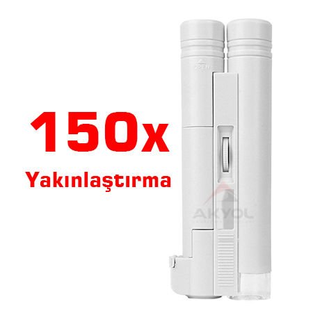 LYK BM150X Işıklı Büyüteç Mikroskop 150X