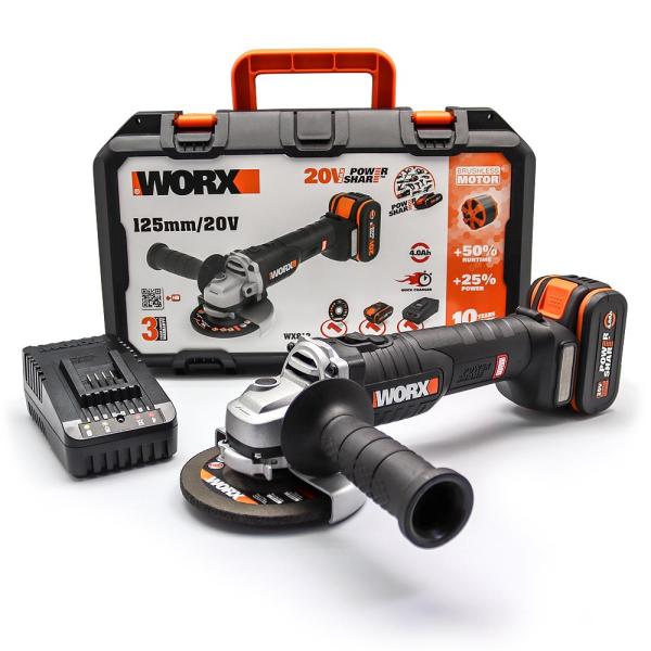 WORX WX812 Tek Akülü Şarjlı Avuç Taşlama 125 mm / 20Volt 4.0Ah.