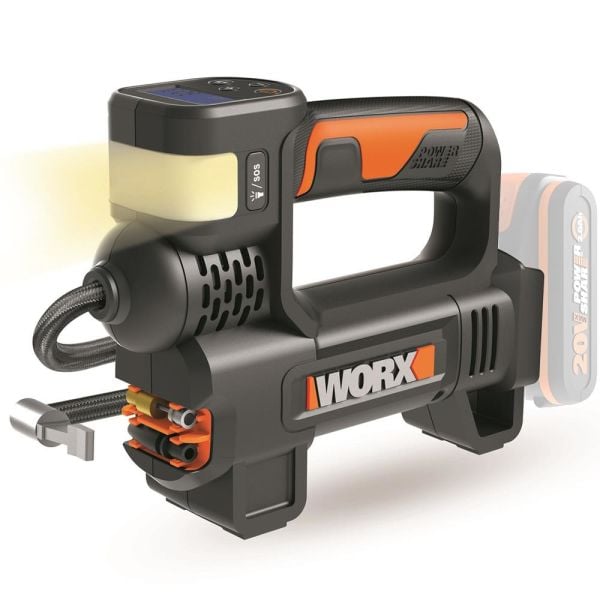 WORX 150 PSI Ayarlanabilir Dijital Basınç Göstergeli Hava Pompası + LED Lamba (Akü Dahil Değildir)