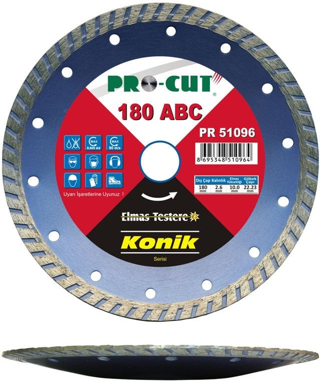 Pro-Cut 180 mm Konik Beton Seramik Mermer Kesme Testeresi