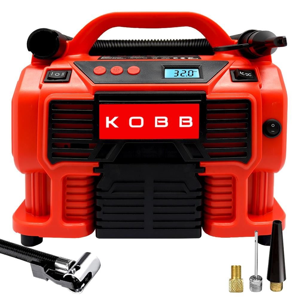 KOBB KB300 160 PSI Dijital Basınç Göstergeli Lastik ve Yatak Şişirme Pompası 12Volt/220Volt