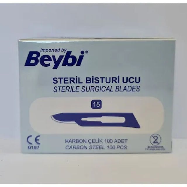 Beybi Steril Bistüri Ucu (No:15) 100 Adet
