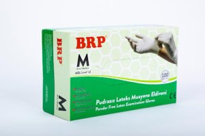 BRP Pudrasız Lateks Muayene Eldiveni (Medium) 100'lü Paket