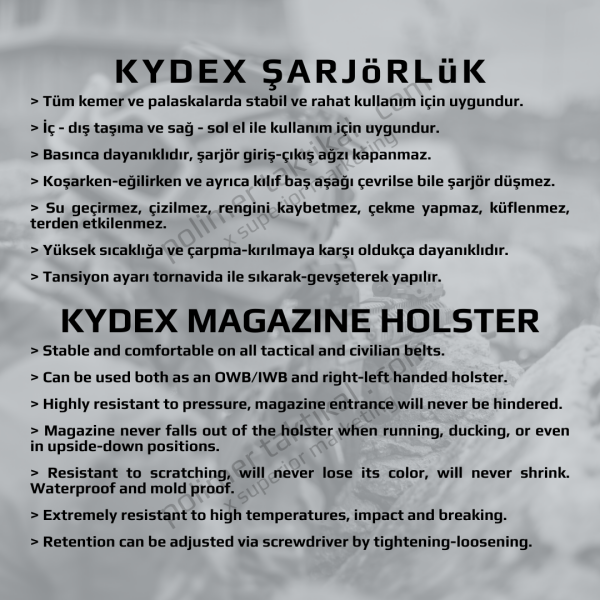 Heckler & Koch Kydex Şarjörlükler | Heckler & Koch Kydex Şarjör Kılıfları