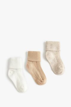Koton Erkek Bebek 3'lü Renkli Çorap Seti Pamuklu