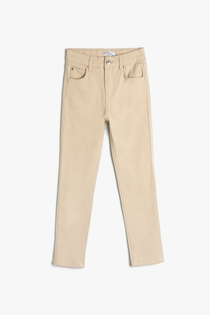 Koton Erkek Çocuk Basic Kumaş Pantolon Cepli Beli Ayarlanabilir Lastikli Pamuklu