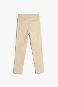 Koton Erkek Çocuk Basic Kumaş Pantolon Cepli Beli Ayarlanabilir Lastikli Pamuklu