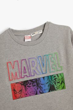 Koton Erkek Çocuk Marvel Lisanslı Sweatshirt Kahramanlar Baskılı Şardonlu