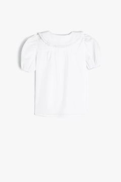 Koton Kız Bebek Bebe Yaka Gömlek Kısa Kollu Pamuklu