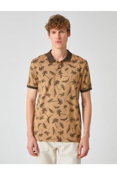 Koton Erkek Palmiye Baskılı Polo Yaka Tişört