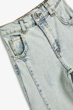 Koton Kız Çocuk Kot Pantolon Pamuklu Bol Paça Rahat Kesim - Loose Jean