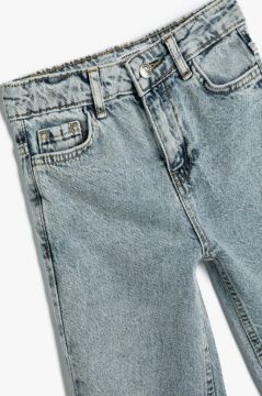Koton Kız Çocuk Jogger Kot Pantolon Cepli Pamuklu Beli Lastikli - Jogger Jeans
